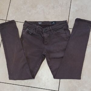 AG Adriano Goldschmied Chocolate Cigarette Leg Jeans, Size 27R